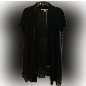 Carolyn Taylor Black Open-Front Cardigan Women’s Size XL